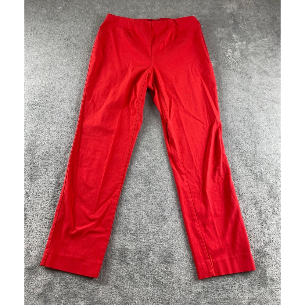 Style Co Petite Red Stretch Straight Leg Pants Women's Size 10P